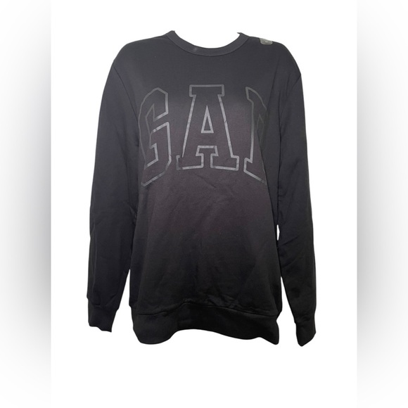 Gap New Mens Black Crew Neck Logo Sweatshirt Size Medium - Picture 4 of 7